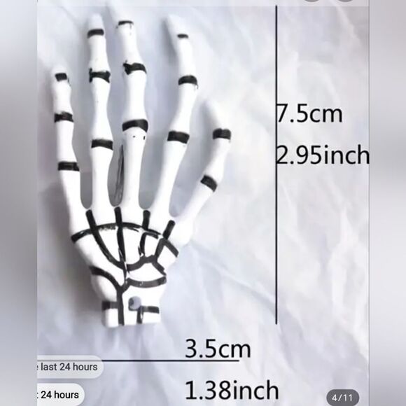 Happy Halloween Skeleton Hands Hair Clips Set of 2! - Picture 3 of 4